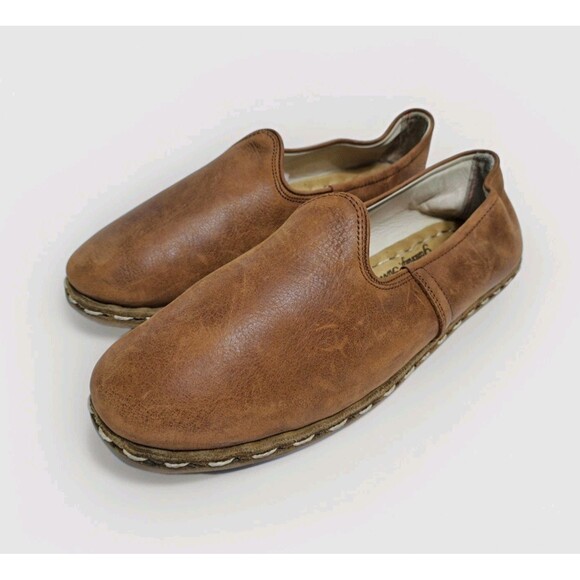 Sabah Men's 11-11.5 Fort Worth Brown Leather Loafer Shoes Slip On - Picture 1 of 10